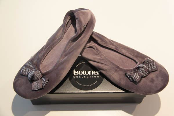 lagoon-embourg-isotoner-ballerine micro velours grise