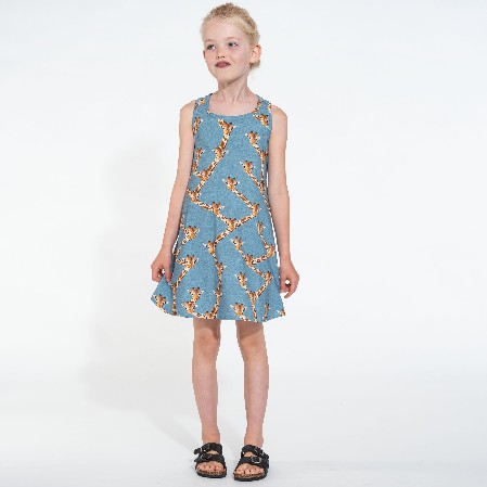 GIRAFFE BLUE TANK DRESS KIDS 